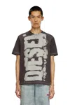 Diesel T-shirt With Splotched Logo In Grey