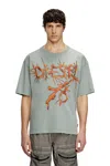 Diesel T-shirt With Tattoo Graphics In Grey