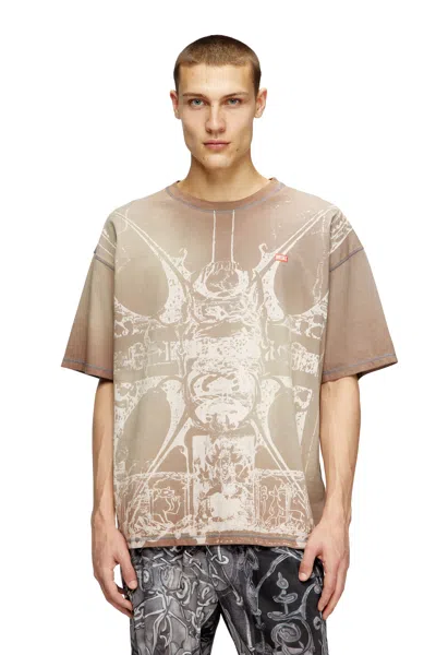 Diesel T-shirt With Tonal Medieval Print