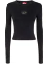 Diesel M-anchor-a Cropped Denim Sweatshirt With Cut-out Detail