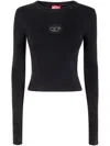 Diesel M-anchor-a Cropped Denim Sweatshirt With Cut-out Detail