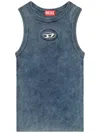Diesel Ribbed Sleeveless Top With Distinctive Logo Detail