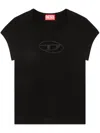 Diesel Black Stretch Cotton T-angie T-shirt In Black