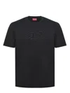Diesel T-adjust-bigoval Logo-embossed Cotton T-shirt In Black