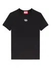 Diesel T-uncutieslong-od Metallic Oval D T-shirt In Black