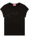 DIESEL DIESEL T-ANGIE T-SHIRT IN STRETCH COTTON WITH CUT-OUT FRONT LOGO
