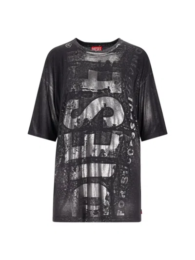 Diesel 't-boxt-bisc' Printed T-shirt In Black