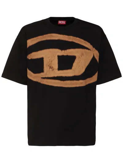 Diesel Bleached Logo T-shirt In Black