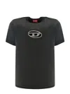Diesel T-shirt Sfumata Con Stampa Oval D In Grey