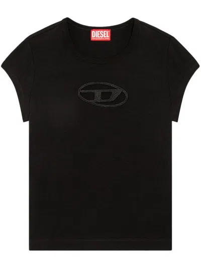 Diesel Logo Short-sleeved T-shirt In Black