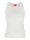 Diesel 't-lins' White Top With Oval D Logo On The Front In Multicolor