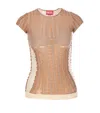Diesel Contoured Knitwear Top With Modern Aesthetic In Pink