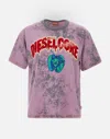Diesel Graphic Print Raglan Shoulders T-shirt In Purple
