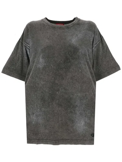 Diesel T-buxt Faded Metallic T-shirt In Grey