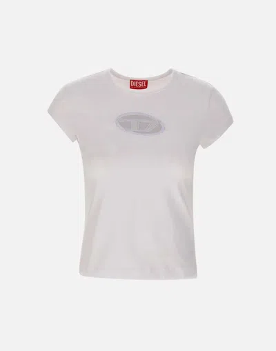 Diesel T-angie T-shirt In Stretch Cotton In White