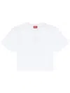 Diesel Women T-buxt-crop-out T-shirt In White