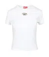 Diesel T-shirt With Logo Plate In White