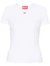 Diesel White Stretch Cotton T-shirt With Logo In White
