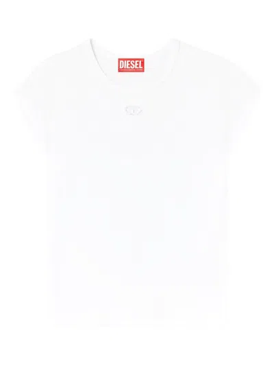 DIESEL DIESEL WHITE T-SHIRT IN COTTON WITH LOGO