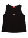 Diesel Top Smanicato Con Patch In Black