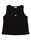 Diesel Top Smanicato Con Patch In Black