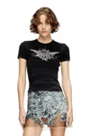 Diesel Womens 02 T-ele-p2 Graphic-print Cotton-jersey T-shirt In Black