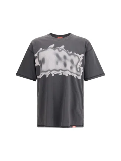Diesel T-shirt With Graffiti Print In Brown