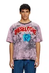 Diesel Graphic Print Raglan Shoulders T-shirt In Pink
