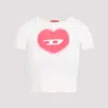 Diesel White Cotton T-shirts And Polos