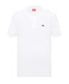 Diesel White Polo Shirt With Classic Collar And D Logo On The Front In Cotton Man In White