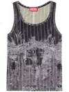 Diesel T-stripe Logo-embroidered Tank Top