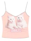 Diesel T-top R2 Cats Pink Cotton Jersey Tank Top In Pink
