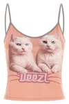 Diesel T-top R2 Cats Pink Cotton Jersey Tank Top In Pink