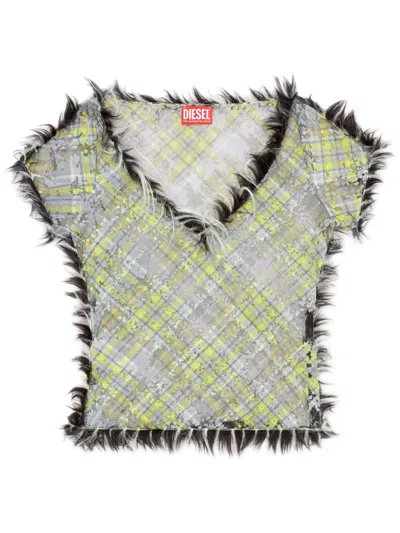 Diesel T-uffy Cropped Top In Gray