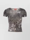 DIESEL "T-UNCSKI" STRETCH FABRIC T-SHIRT