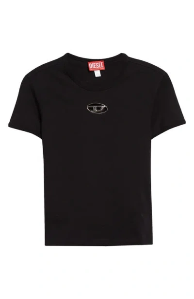 Diesel Diamanté-logo Short-sleeve Cotton-jersey T-shirt 8-16 Y In Black