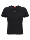 Diesel D Logo Regular Tee In Black
