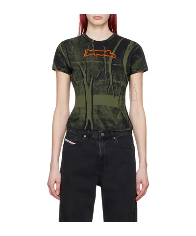 Diesel T-uncutie-long-n5 Printed T-shirt In Black