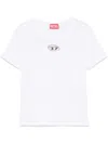 Diesel Crew Neck Short Sleeves Tops In White