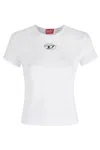 Diesel T-shirt With Logo Plate In White