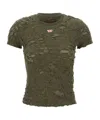 Diesel T-uncutie-long-p2 Distressed T-shirt In Green