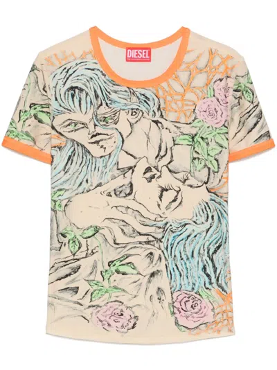 Diesel T-uncutie-long-q2 T-shirt In Multi