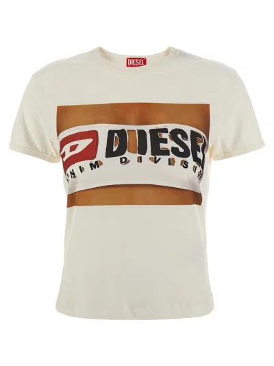 Diesel T-uncutie-long T-shirt In Neutral