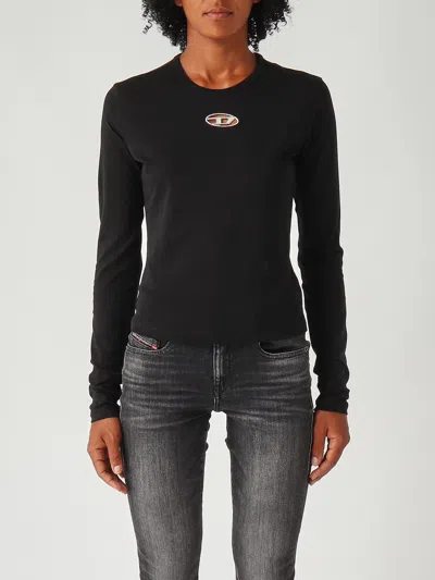 Diesel T-uncutie-long T-shirt In Black