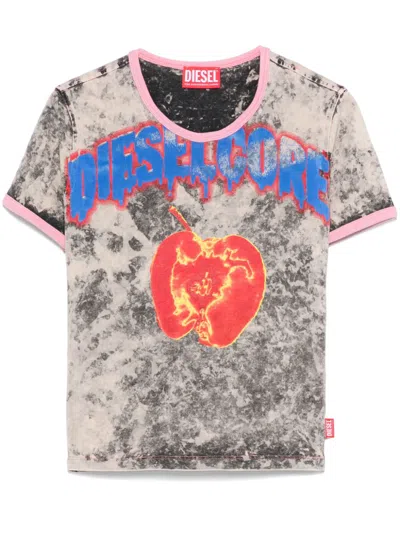 Diesel T-uncutie-short-q1 T-shirt In 黑色