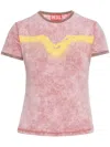 Diesel Multicolor T-uncutie-long-q3 T-shirt In Pink