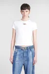 Diesel T-shirt With Logo Plate In White