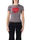 Diesel T-uncuties Heart Logo T-shirt In Gray
