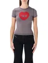Diesel T-uncuties Heart Logo T-shirt In Gray