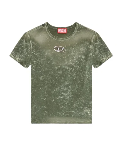 Diesel T-uncuties Logo-plaque T-shirt In Green